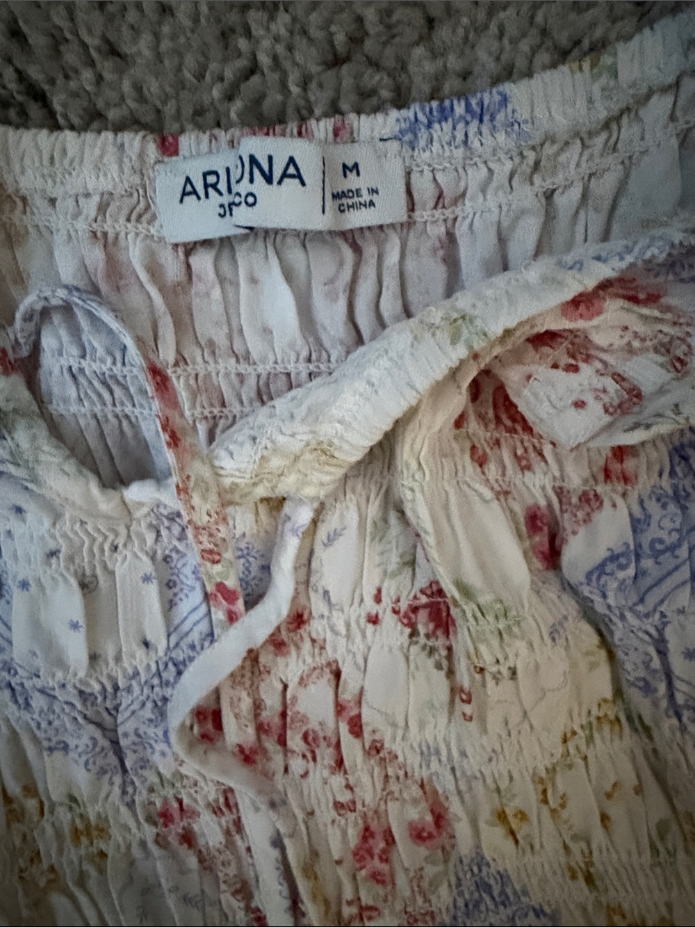 Arizona Love White Maxi Dress with Pink, Blue and Yellow Floral Patchprint - Picture 3 of 3